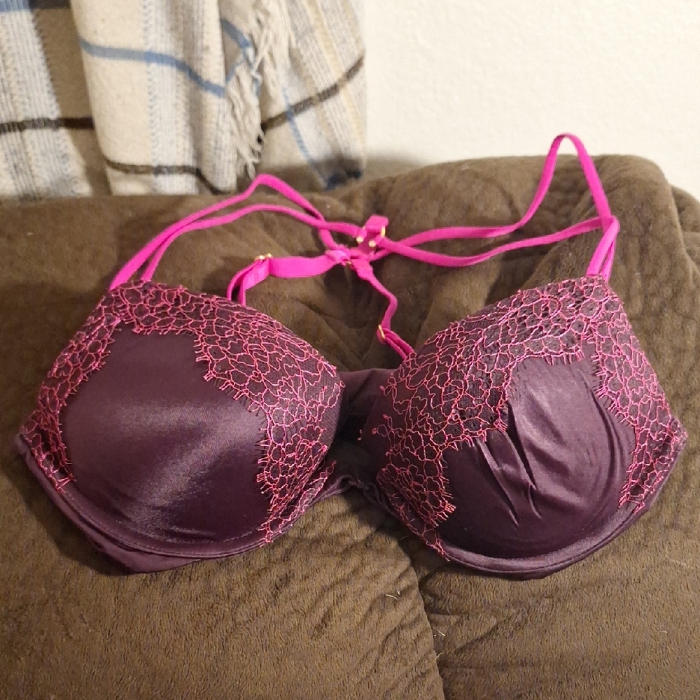 Victoria's Secret Purple and Pink Lace Bra